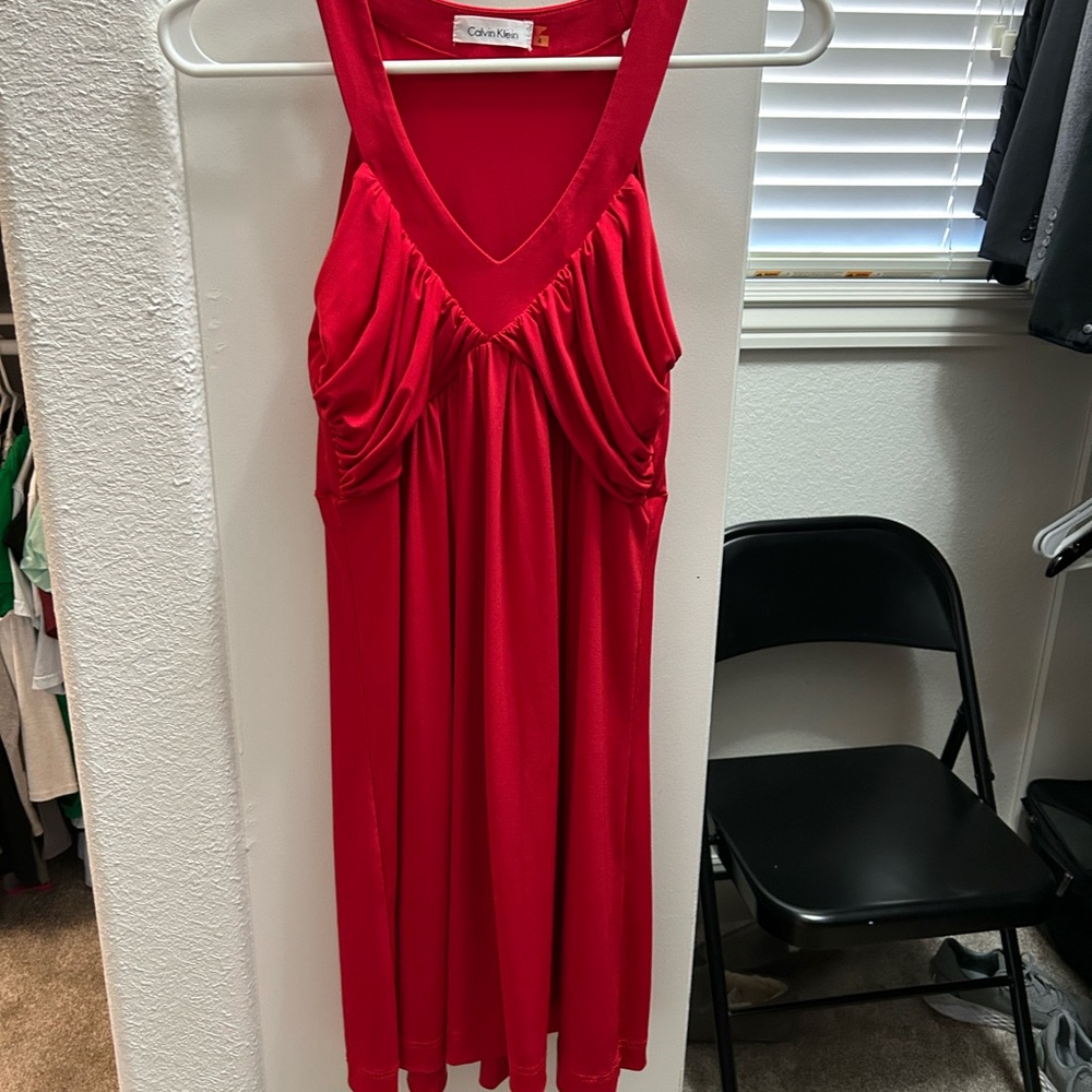 Calvin Klein Red Sleeveless Dress